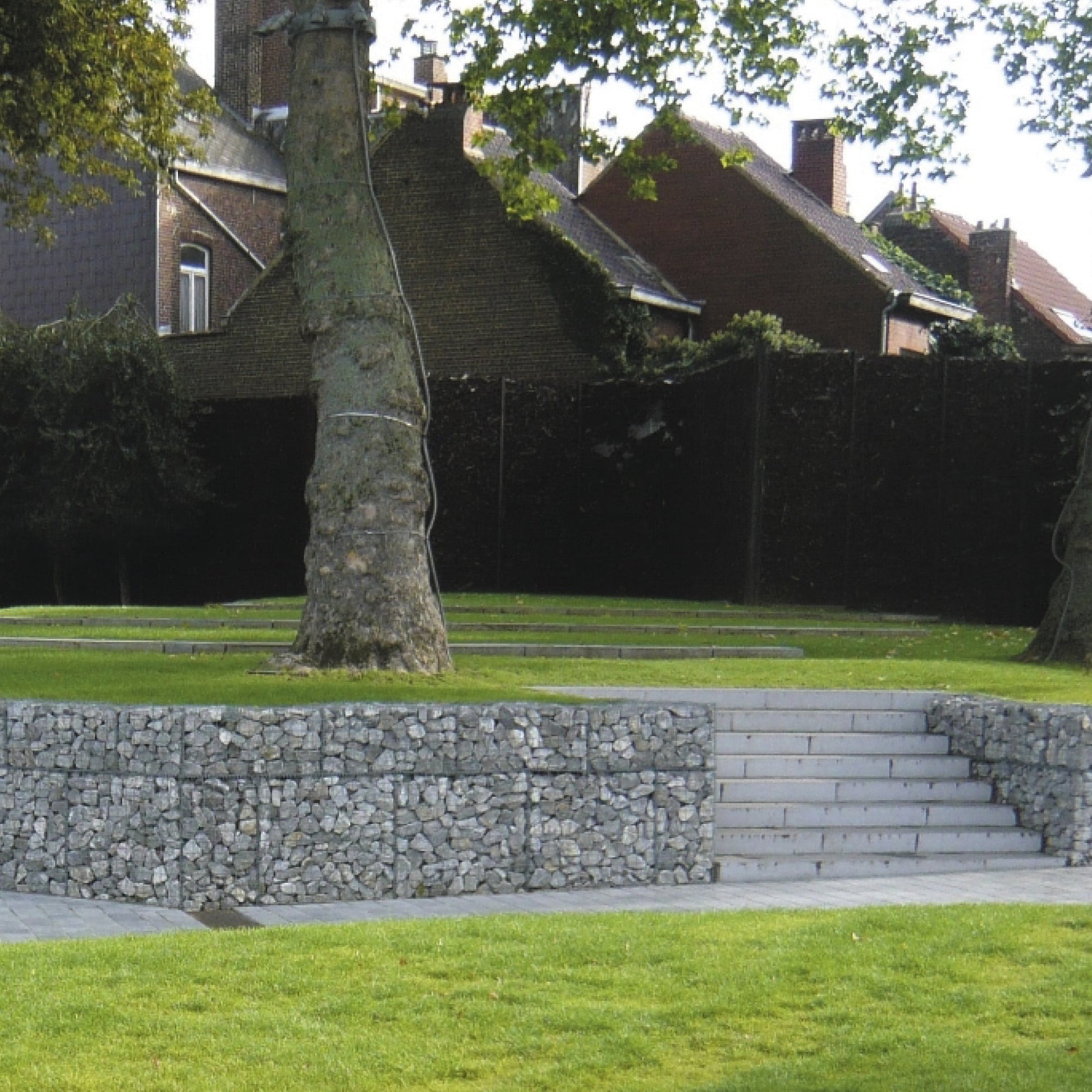 maak tuinlagen met schanskorven