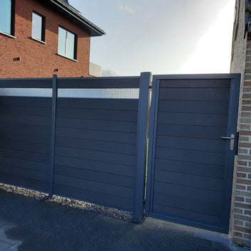 Betafence HoriZen enkele draaiporrt met HoriZen Prime vulling bruin 1800mm x 1000mm